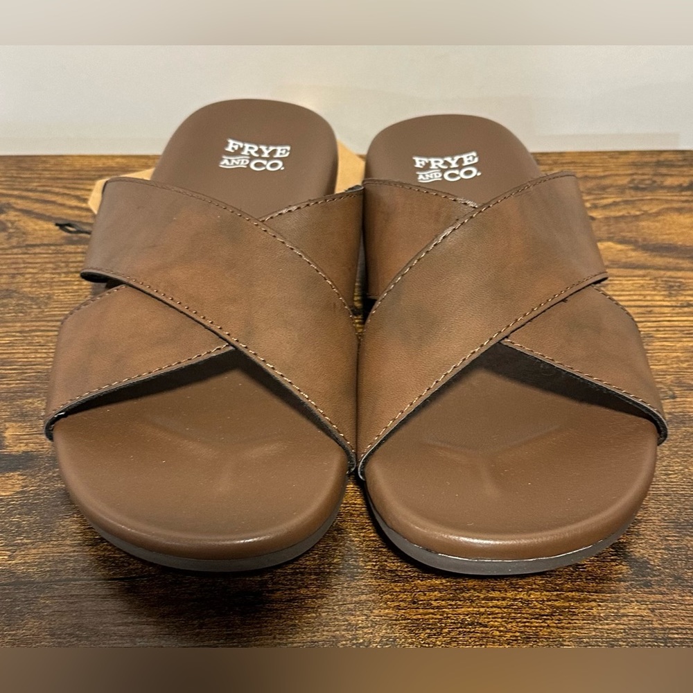 Frye and Co. Men’s Rocco Dark Brown Slide Sandals NWT Size 7 - Picture 8 of 9